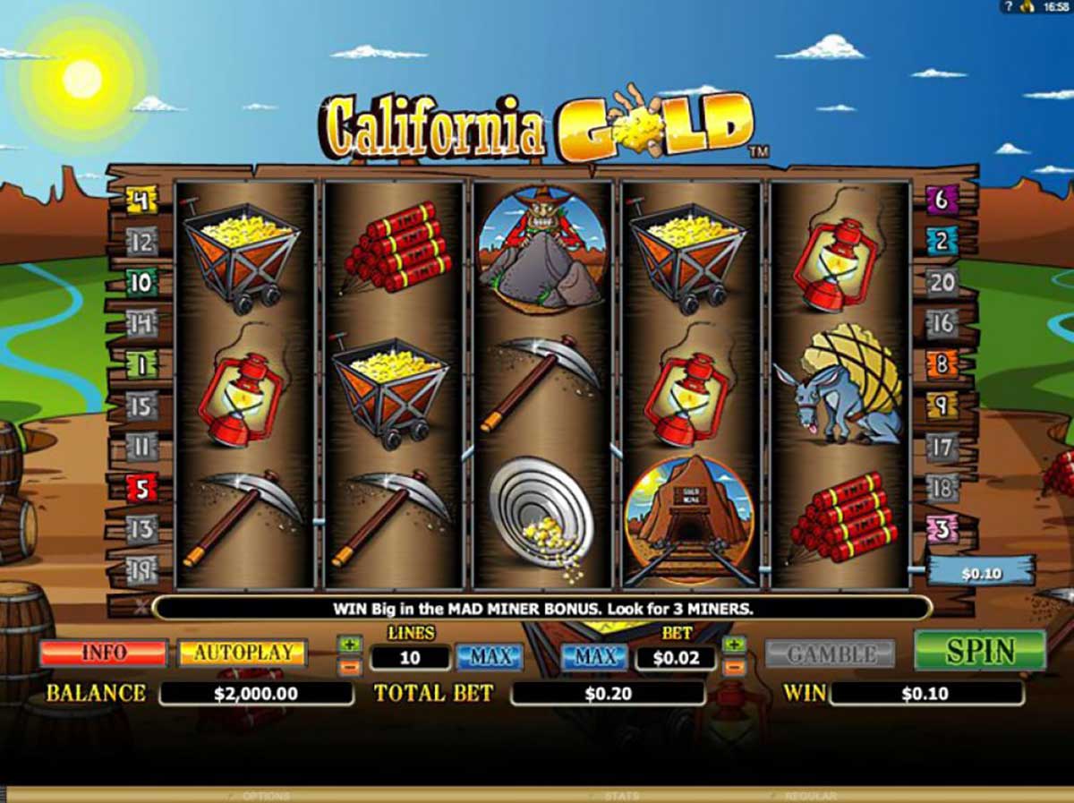 california gold slot